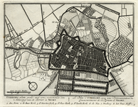 135690 Kaart van de stad Utrecht met directe omgeving; met weergave van wegen en watergangen, van het stratenplan en ...